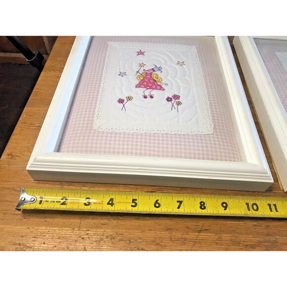 Laura Ashley Quilted Fairy Framed Pictures Set of Two Child's Room Decor - Picture 6 of 9